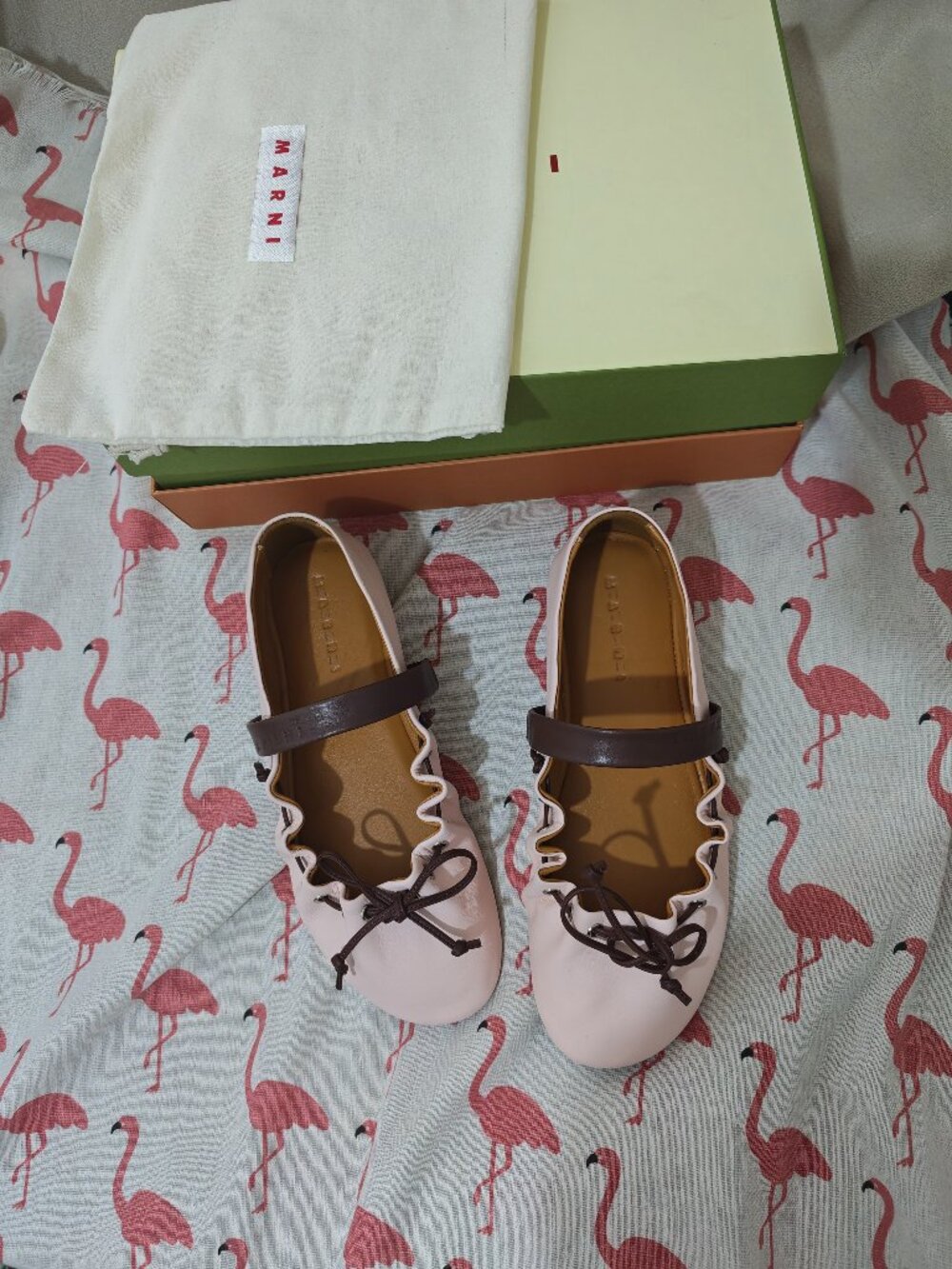 Marni Pale Pink Leather Ballet Mary Janes EU37 Made in Italy